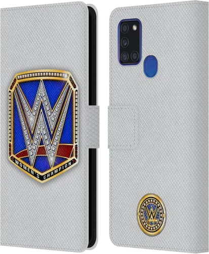 Vista 355 de Head Case Designs Officially Licensed WWE Cruiserweight Champion Title Belts Leather Wallet Case Compatible with Samsung Galaxy A07 4G Campeón