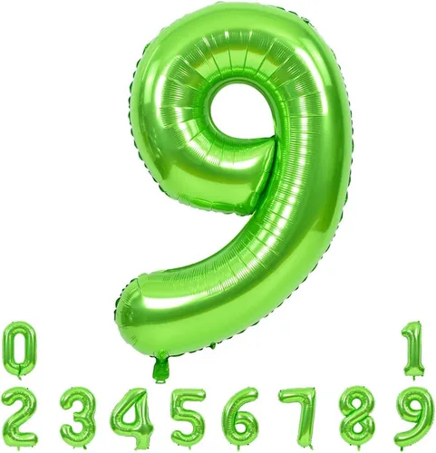 Vista 15 de TONIFUL Globos verdes del número 0 de 40 pulgadas, decoración de año nuevo 2027