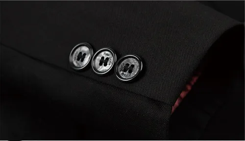Vista 8 de Yanlu Conjunto de trajes formales de esmoquin para niños, color azul y negro, traje ajustado para bodas