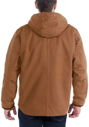 Vista 3 de Carhartt Chaqueta utilitaria con forro de sherpa de pato lavado de ajuste relajado para hombre