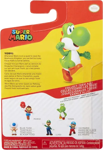 Vista 10 de Super Mario Figura de acción de 2.5 pulgadas corriendo Yoshi juguete coleccionable