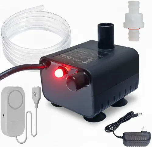 Vista 7 de Bomba de condensado pequeña con válvula de retención, bombas de agua sumergibles automáticas de 4.5 pies, bomba de drenaje con sensor de nivel, mini