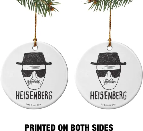Vista 2 de Breaking Bad Classic Heisenberg - Adorno para árbol de Navidad (porcelana, 2.8 in)