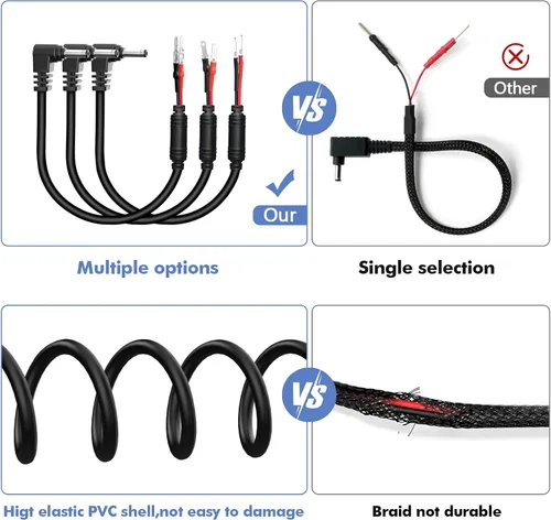 Vista 5 de Cable de alimentación para detector de radar, cable de enchufe de espejo retrovisor, con soporte de fusibles en línea, adecuado para Uniden Escort