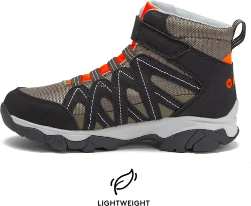 Vista 3 de HI-TEC Ravus Blast Mid - Botas de senderismo para niños, sin atar, ligeras, transpirables, para exteriores, tallas 1 a 7