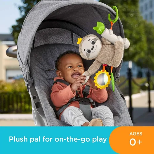 Vista 2 de Fisher-Price Juguete para Bebé Perezoso Slow Much Fun para Cochecito, Actividad de Viaje con Movimiento y Detalles Sensoriales para Recién Nacidos