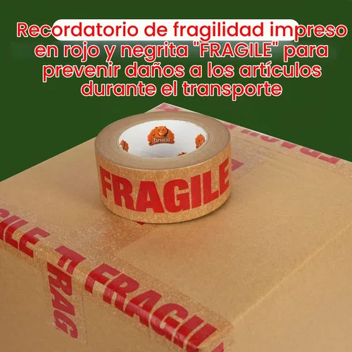 Vista 4 de TAPEBEAR Cinta Frágil de Papel Kraft Ecológico de 2 pulgadas x 55 yardas, Cinta de Papel Marrón de Embalaje Biodegradable Cinta Autoadhesiva