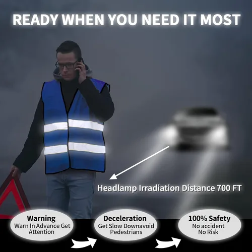 Vista 4 de Chaleco de seguridad, chaleco reflectante de alta visibilidad para hombres, trabajo, ciclismo, corredor, topógrafo, voluntario, carretera