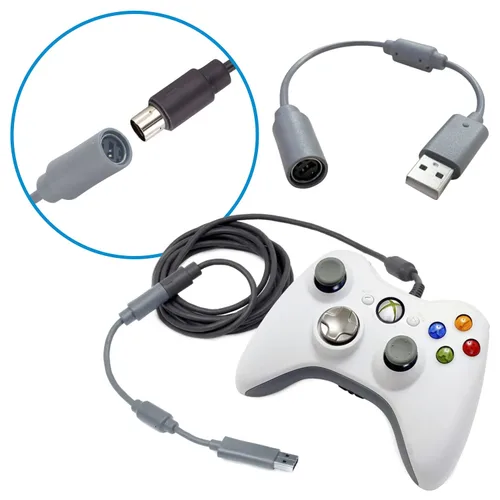Vista 4 de OSTENT Adaptador de cable de extensión USB para controlador con cable Microsoft Xbox 360
