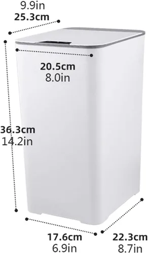 Vista 2 de Bote de basura inteligente para el hogar, cubo de basura simple y automático de inducción con tapa, 3.6 galones, cubo de basura escalonado
