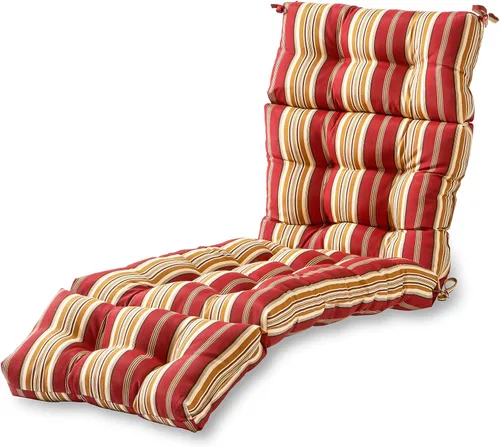 Vista 22 de Greendale Home Fashions Cojín para tumbona exterior de 72 x 22 pulgadas, Adobe Stripe