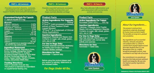 Vista 2 de Winston Sistema de articulaciones, para perros más pequeños de menos de 40 libras, sistema de suplemento alimenticio integral 100% natural