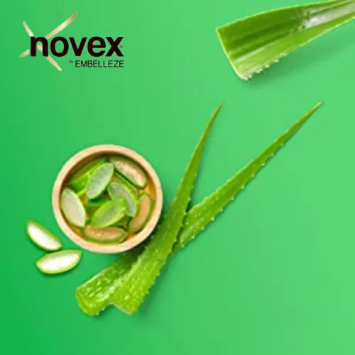 Vista 2 de Novex Acondicionador sin enjuague Super Aloe Vera, botella de 17.6 onzas