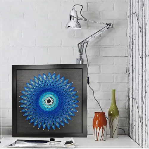 Vista 6 de EYANKUNG Kit de Arte de Cuerdas 3D DIY para Manualidades para Adultos Principiantes, Regalo Único para Mujeres (Nido de Pájaro 12 x 12 pulgadas)