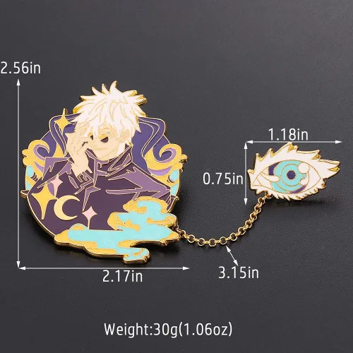 Vista 2 de Broche de esmalte de figura de anime insignias de metal de personaje creativo pin de solapa para mochila regalos para fanáticos Metal Sin gemas