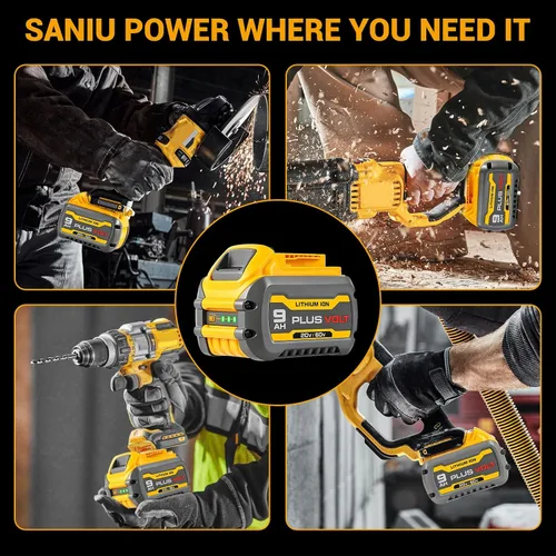 Vista 7 de SANIU Reemplazo de 9.0Ah 20V/60V para batería DeWalt 20V 60V DCB606 DCB609 DCB612 DCB615 batería de litio de alta capacidad compatible