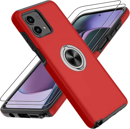 Vista 65 de Gritup - Funda para Galaxy A05S con protector de pantalla HD×2, funda protectora para teléfono a prueba de golpes con soporte magnético de anillo