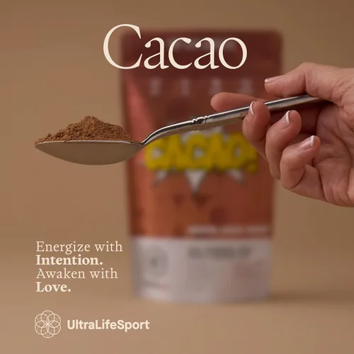 Vista 8 de Ultra Life Sport - Polvo de Cacao Ceremonial - 100% Polvo de Cacao Orgánico Crudo Certificado por USDA - Superalimento que Contiene Teobroma
