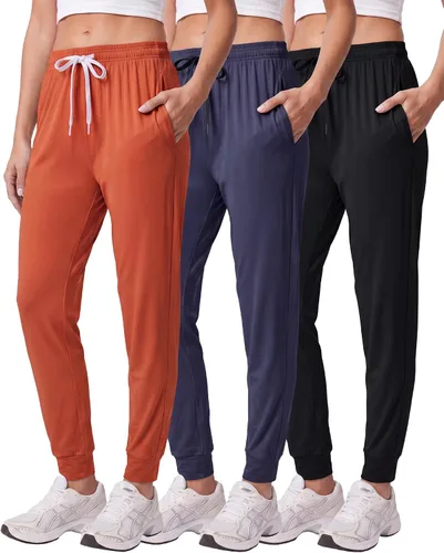 Vista 10 de Paquete de 3 pantalones deportivos de ajuste seco para mujer, con bolsillos para descansar Conjunto 1