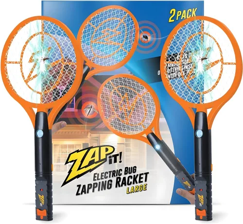 Vista 13 de Paquete de 2 raquetas eléctricas matamoscas y exterminador de mosquitos de ZAP IT! - Raqueta eléctrica exterminadora de insectos de alta potencia