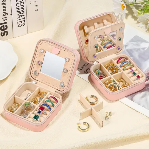 Vista 3 de Parima Regalos de cumpleaños para mujeres, su madre, abuela, nana, joyero de viaje, mini organizador de joyas, pequeño joyero, accesorios de viaje