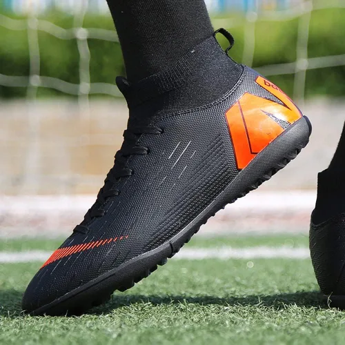Vista 4 de Tacos de fútbol para hombre, zapatos de césped para interiores, zapatos de fútbol transpirables para entrenamiento al aire libre TFAG