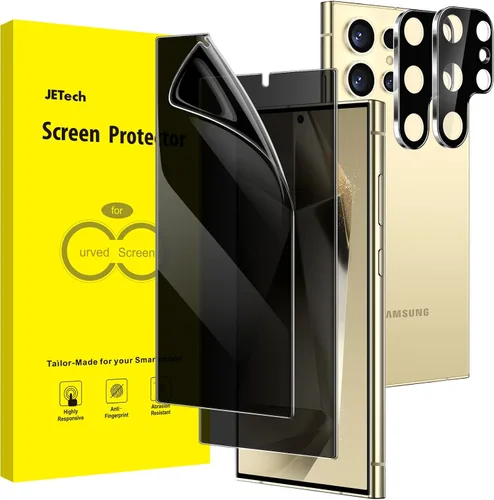 Vista 13 de JETech Protector de Pantalla de Privacidad para Samsung Galaxy S23 5G 6.1 Pulgadas con Protector de Lente de Cámara, Película de Vidrio Templado