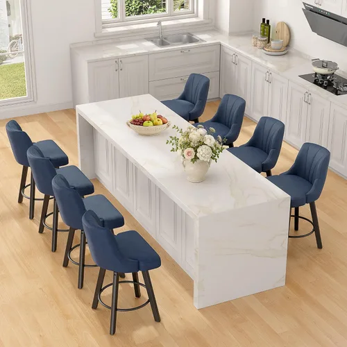 Vista 10 de REONEY Counter Height Swivel Bar Stools, 24" Modern Upholstered Barstools