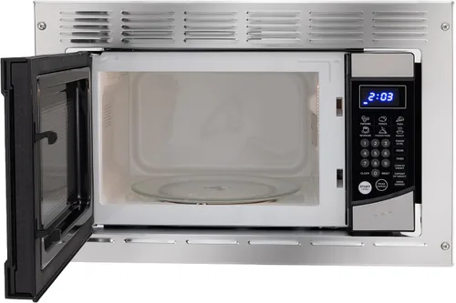 Vista 7 de RecPro Suburban RV - Horno microondas integrado de 0.9 pies cúbicos de acero inoxidable con kit de molduras de salida de 900 W Controles de panel