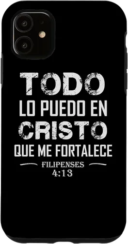 Vista 8 de Filipenses - Carcasa para iPhone 17 con texto en inglés "Todo Lo Puedo En Cristo