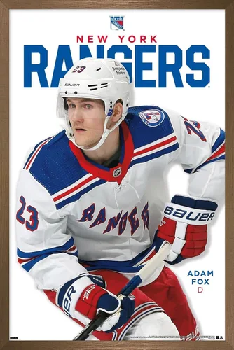 Vista 15 de Trends International NHL New York Rangers - Póster de pared de la serie 23 de Adam Fox, 22.4 pulgadas de largo x 14.7 pulgadas, versión enmarcada