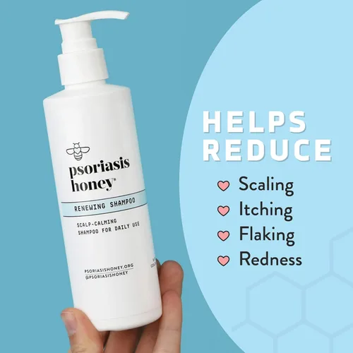 Vista 3 de PSORIASIS HONEY Champú renovador – Tratamiento de piel cabelludo seca y picazón – Champú de psoriasis con aceite de argán para mujeres y hombres