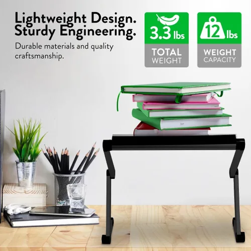 Vista 5 de Escritorio portátil y ajustable, ideal para libros. ergonómico. Color Plata