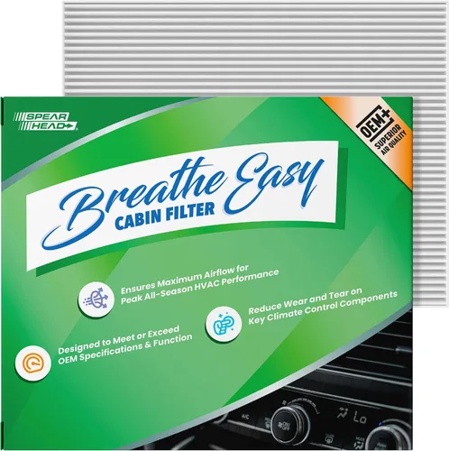 Vista 52 de Spearhead OEM+ Filtro de aire de cabina Particulate Breathe Easy Compatible con 2015-17 Chrysler 200, 2014-18 Cherokee como OEM Proporciona