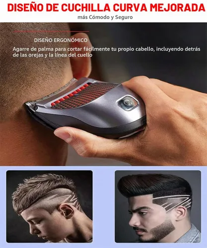 Vista 5 de Kit de corte de pelo de corte automático para hombres, kit de corte de pelo con 9 peines limitados, cortadora de pelo eléctrica inalámbrica