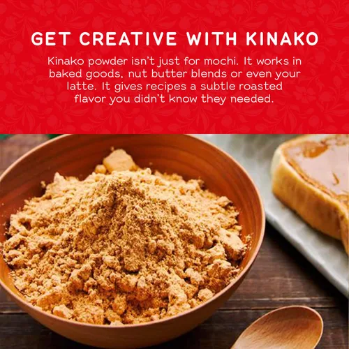 Vista 4 de Kinako (harina de poroto de soja tostada) de Shirakiku, 5 oz.