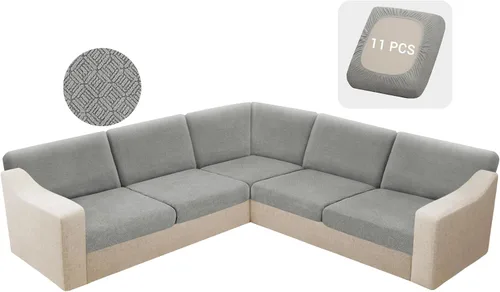 Vista 38 de HDCAXKJ - Fundas impermeables para cojín de sofá modular, fundas elásticas para cojín de sofá de esquina, fundas protectoras de muebles de jacquard