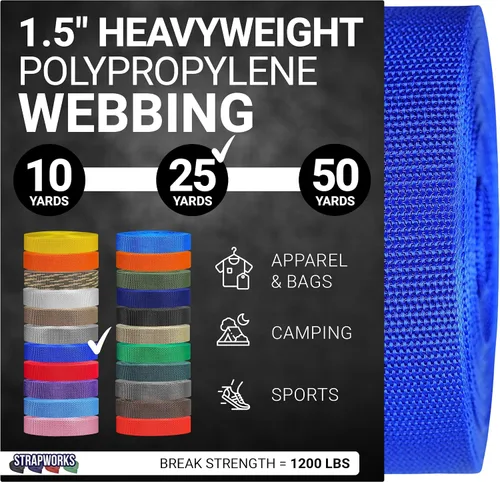 Vista 69 de Strapworks Heavyweight Polypropylene Webbing - Heavy Duty Poly Strapping for Outdoor DIY Gear Repair, 1.5 Inches