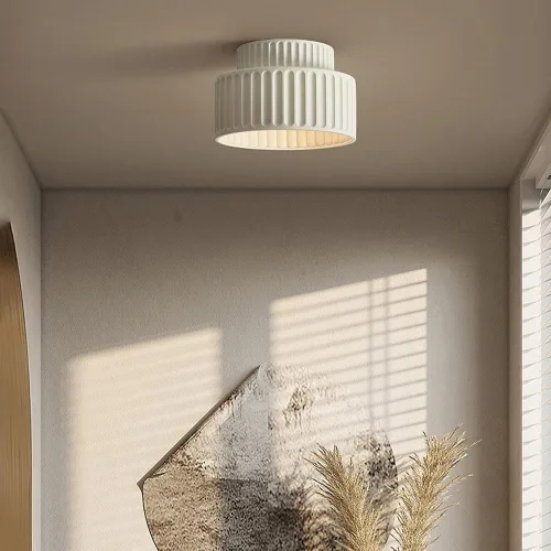 Vista 6 de Close to Ceiling Lights Ceiling Light Japanese Style Flush Mount Ceiling Lamp Close to Ceiling Light Fixtures for Entryway Hallway Cloakroom Milk