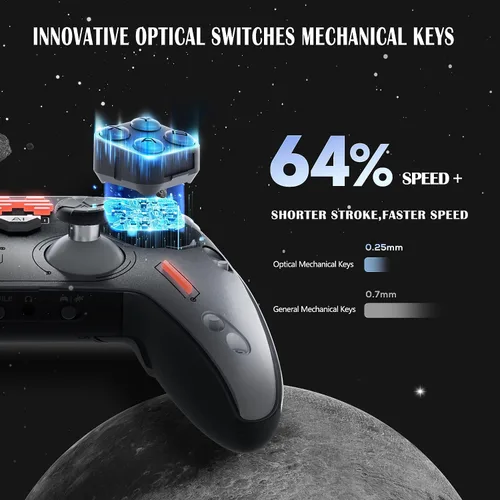 Vista 3 de BEITONG Zeus 2 Elite Wireless Controller - Hall Effect Triggers, Optical Buttons, 1000Hz Polling, 1000mAh, Multi-Platform for PCNSiOSAndroid