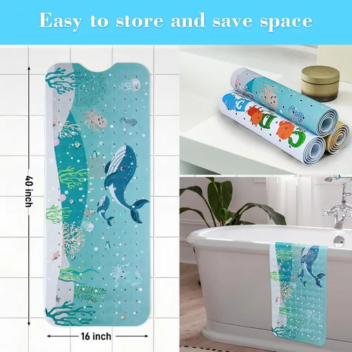 Vista 5 de Secopad Alfombra de Baño para Bañera Antideslizante, Lavable a Máquina, Alfombra Antideslizante de Ducha para Bañera de Bebé con Dibujos Animados