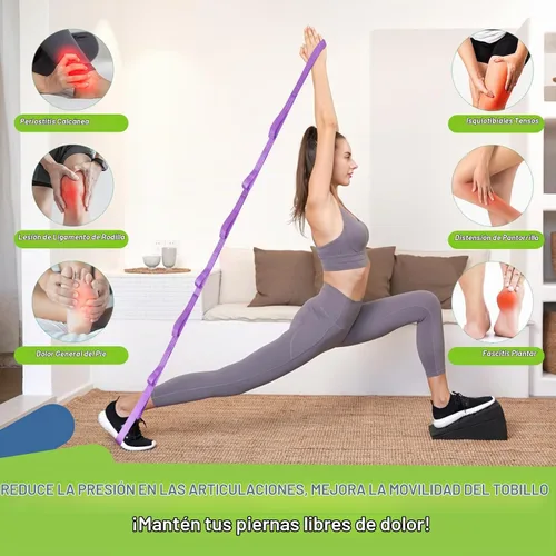 Vista 5 de ODCPN Squat Wedge Block, 5 Adjustable Angles Slant Board for Calf Stretching with Stretching Strap & Poster, 520 LBS Heel Elevated Squat Wedge