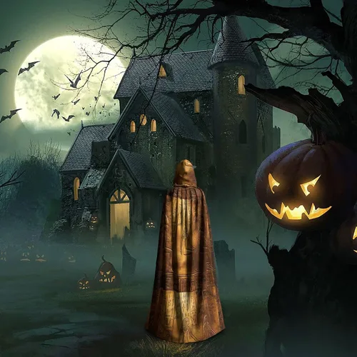 Vista 7 de Jeroglíficos egipcios antiguos textos de Halloween, mago de bruja, capa de Navidad, cosplay para adultos, disfraz de fiesta