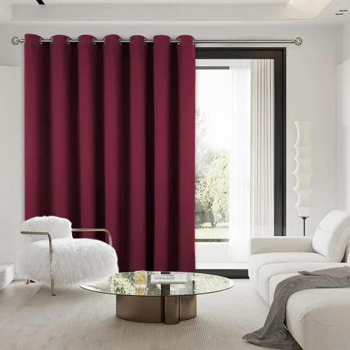 Vista 3 de BGment Cortina de puerta corredera de moda de 100 x 84 pulgadas, cortinas opacas térmicas anchas para oscurecer la habitación, cortina divisora