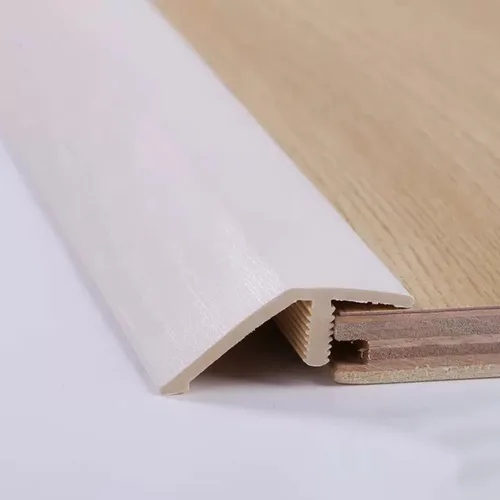 Vista 5 de Transición de piso de PVC para suelos irregulares de transición 1/2, reductor de umbral de puerta de interior y exterior con grano de madera, 36