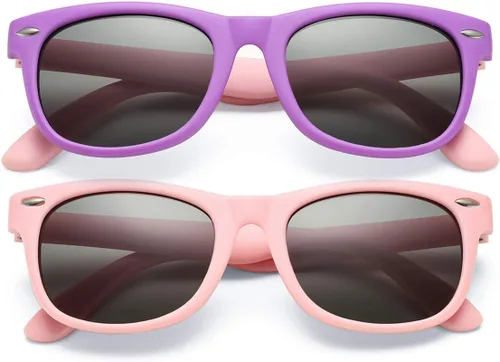 Vista 17 de Lentes de sol polarizados de goma elastómero termoplástico (TPEE) flexible, para niñas y niños de 3 a 9 años