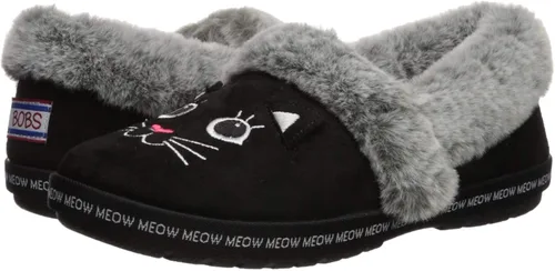 Vista 7 de Skechers BOBS Too Cozy - Pantuflas de pijama Meow para mujer, ancho