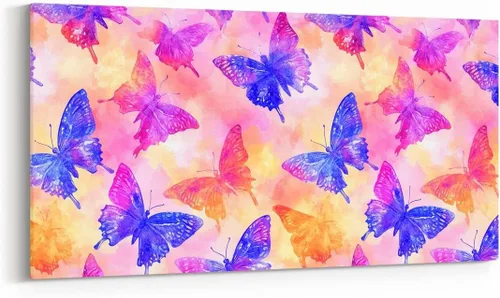 Vista 27 de Daisy Florals Wall Artwork Decor,Cartoon Blue Wildflowers Wall Painting for Boys Girls Women,Retro Country Style 38" Lx19 W
