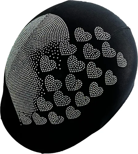 Vista 7 de Cubierta de casco de corazón de cristal, cubierta de casco de diamantes de imitación, casco elegante, cubierta de casco para jinete, paseos