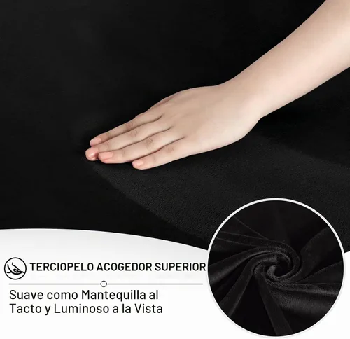 Vista 3 de FestiCorp Fundas de sofá de terciopelo para sofá de 3 cojines, funda elástica de 4 piezas, fundas gruesas para muebles para perros y mascotas, sofá